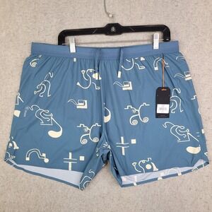 Roark Alta 5" Lined Ultra Lightweight Running Shorts Run Amok Blue Sz 2XL NEW